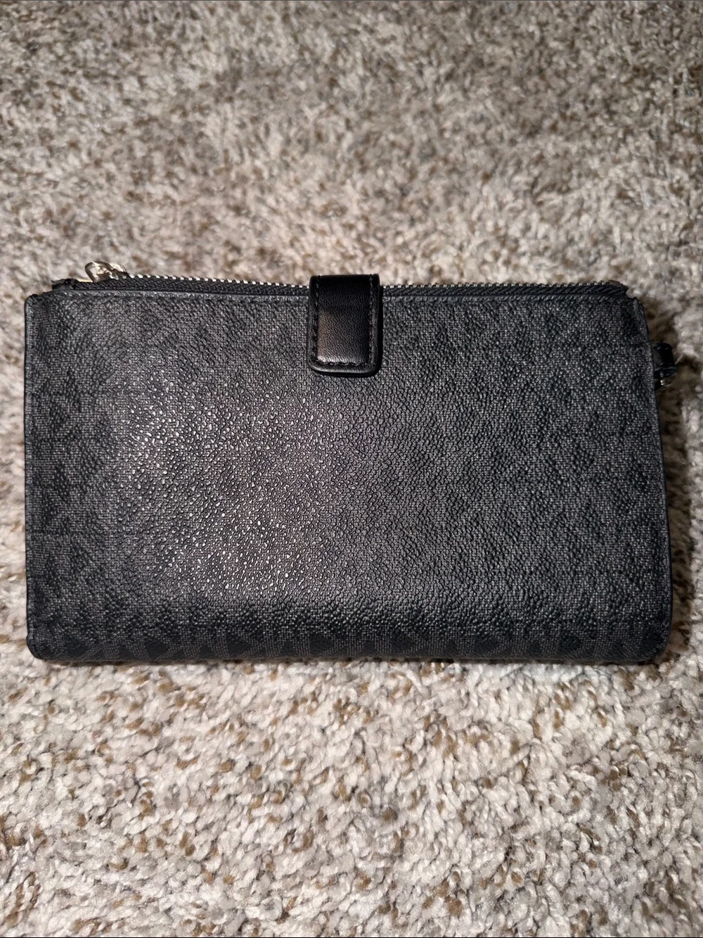 Michael Kors Black Logo-Print Zip Card Wallet